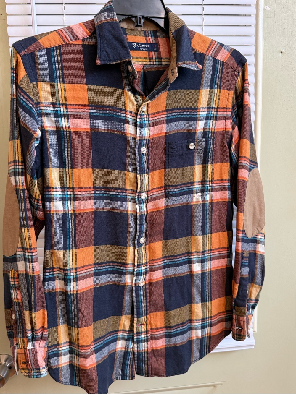 Daniel Cremieux Classics shirt is a men's plaid flannel  blue and orange Size M